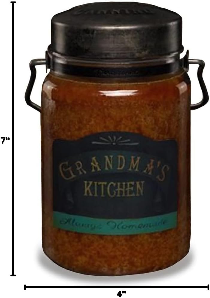 McCall’s Candles | Hot Buttered Rum | 26 oz Scented Candle | USA-Poured | Vintage Rustic Jar with Carrying Handle | Warm Buttery Spiced Rum Fragrance