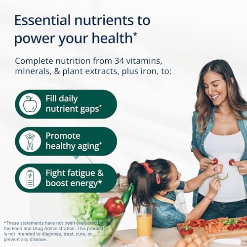 Metagenics PhytoMulti with Iron - Daily Multivitamin for Men & Women with Phytonutrients* - Methylfolate, Vitamins A‑K