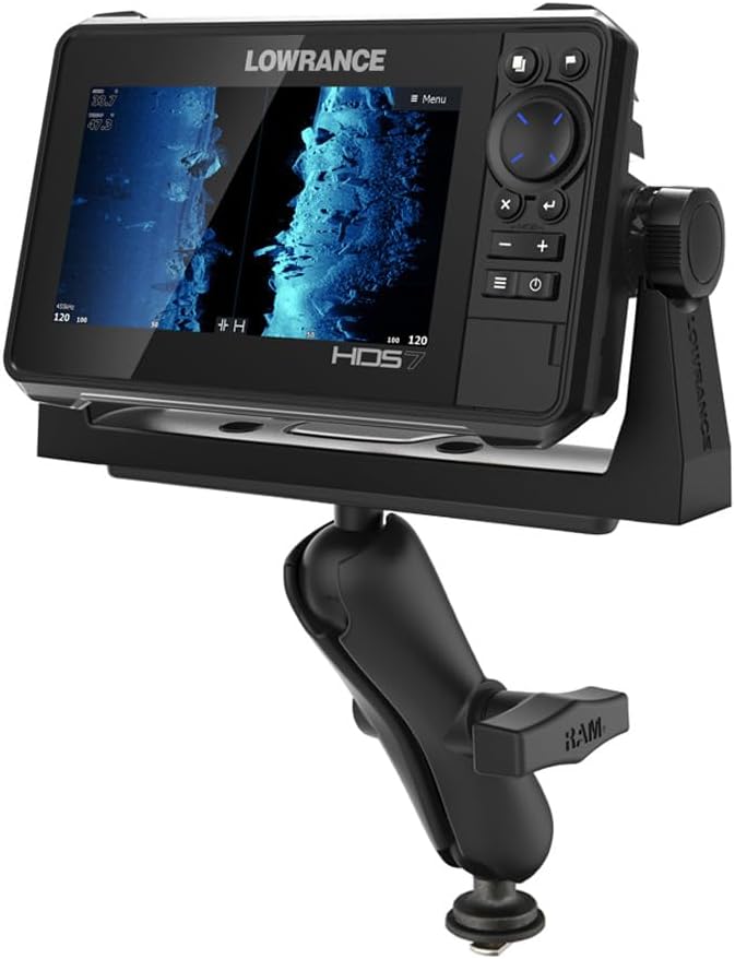 RAM Mounts Fish Finder Track Mount for Garmin, Lowrance & Humminbird | T-Bolt track base with C Size 1.5" ball