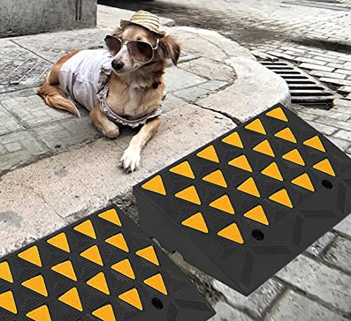 BESEA 6 Inch High Rubber Curb Ramp 23.6" Long, Heavy Duty Driveway Ramp