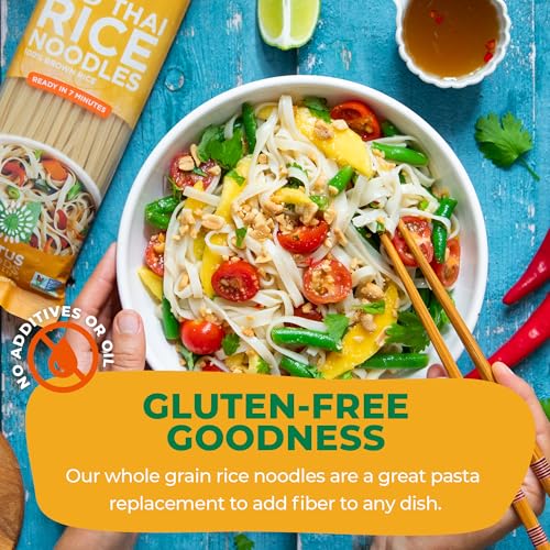 Lotus Foods Organic Brown Rice Pad Thai Noodles, Vegan - 8 Oz (Pack of 1) | Asian Style Noodles for Stir Fry, Gluten Free, Whole Grain, Non GMO