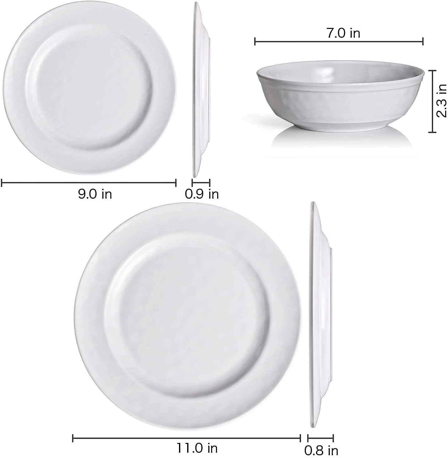 TP 18-Piece Dinnerware Set, Melamine Dishes Set with Bowls and Plates, Service for 6, Non-breakable Lightweight Dining Tableware, Teal