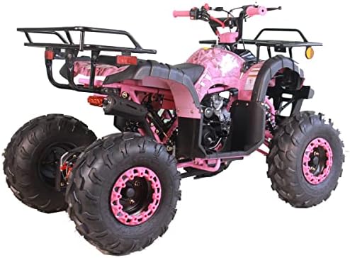 X-PRO 125cc ATV 4 Wheels Quad 125 ATV Quads with LED Lights, Big 19"/18" Tires!（Army Black）