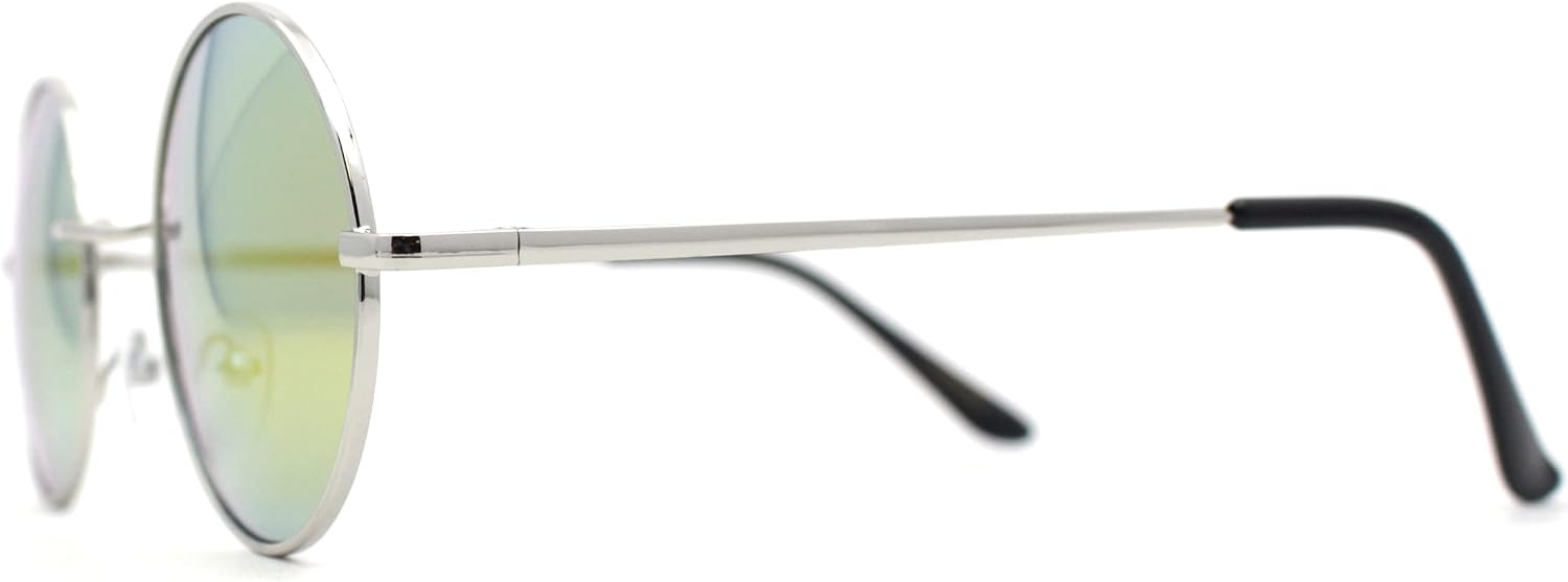 SA106 Reflective Color Mirrored Hippie Groove Round Circle Lens Retro Sunglasses