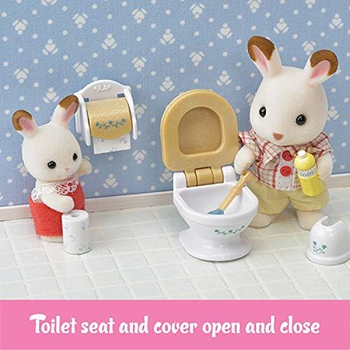 Calico Critters - Country Bathroom Set - Dollhouse Furniture Sets | Rustic tub-and-basin charm for the family washroom - detailed pieces for morning