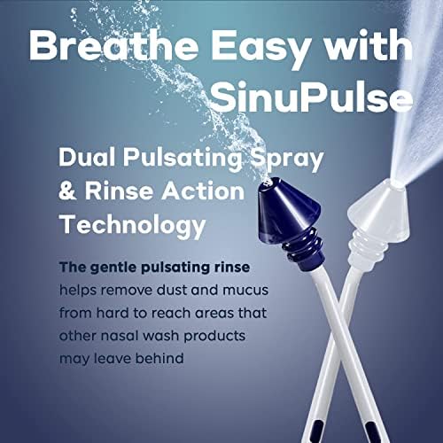 SinuPulse Elite Pulsating Nasal Irrigation System, 30 SinuAir Packets