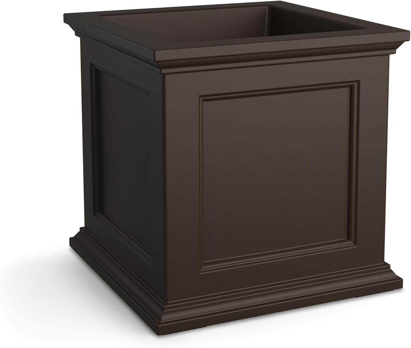 Mayne 5825W Fairfield Patio Planter, White, 20-Inch | Self-watering, All season, Fade resistant, Double-wall design, 15-year warranty