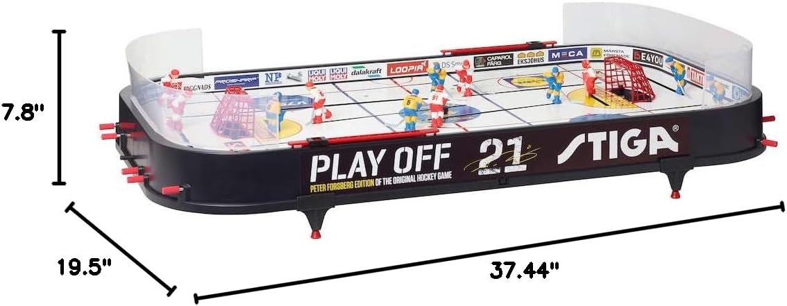 Stiga Tabletop Ice Hockey Game Play Off 21 Sweden-Canada,Black/White,96 x 50 cm