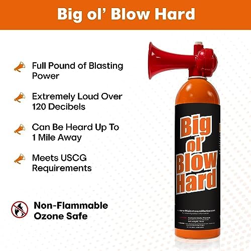 Big Ol' Blowhard Loud Air Horn for Boat, Bear Deterrent & Marine Safety