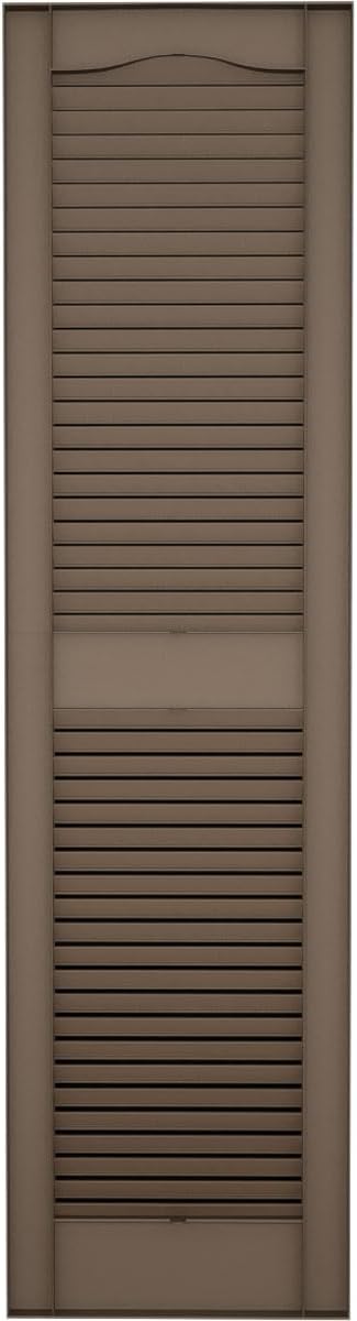 14 1/2"W x 60"H EverColor Open Louver Exterior Vinyl Shutters, w/Installation Shutter-Lok's & Matching Screws (Per Pair), Black