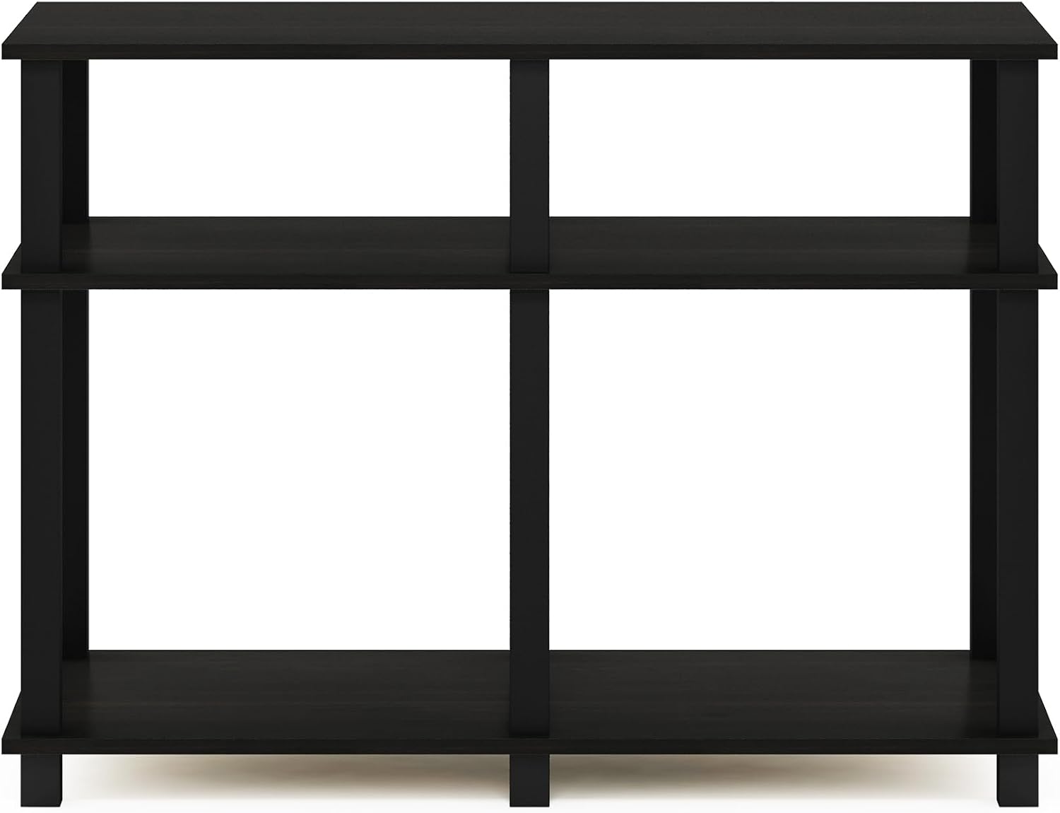 Furinno Turn-S-Tube No Tools 3-Tier Entertainment TV Stands, Dark Cherry and Black