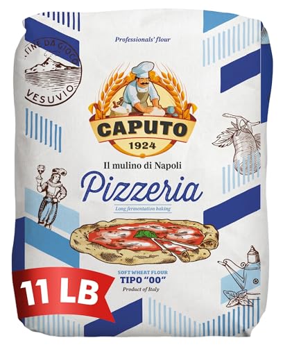 Antimo Caputo Pizzeria Flour Blue, 11 Pound (5Kg) Bag - Italian 00 Flour - Soft Wheat for Pizza Dough - Makes that Perfectly Elastic, Chewy