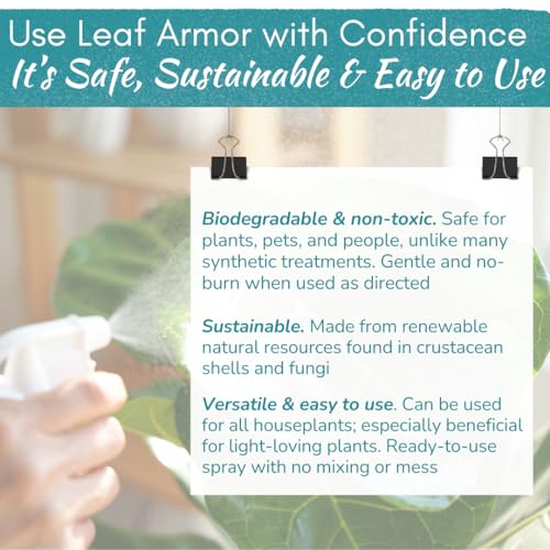 Leaf Armor Spray for Houseplants, Ready-to-Use Leaf Care & Protectant, 8 oz