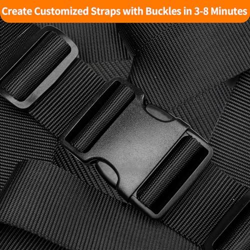 BEYOURD Buckles and Straps Set 1": 6 Yards of Thick Nylon Webbing, 6-Pack Heavy Duty Adjustable Quick Side Release Plastic Buckles