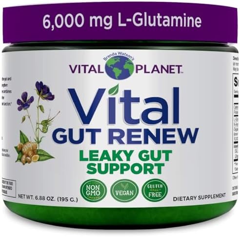 Vital Planet - Vital Gut Renew Powder Supplement for Leaky Gut Repair with L-Glutamine, Marshmallow and Ginger Root