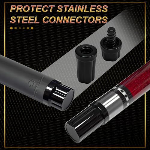 HomeSeason 58inch Carbon Fiber Pool Cue Stick with Screw-in Extension and Leather Case, 18oz Low Deflection Professional Cue Stick for Billiards, 13mm Tip