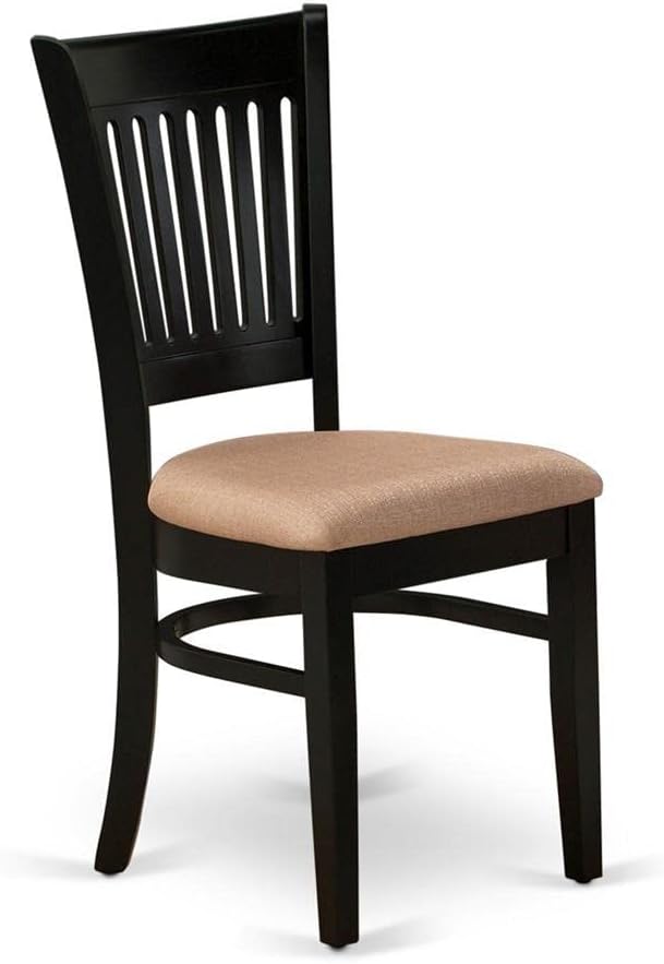 East West Furniture VAC-OAK-C Vancouver Dining Chairs - Linen Fabric Upholstered Wood Chairs, Set of 2, Oak