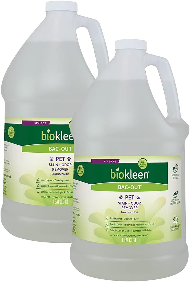 Biokleen Bac-Out Pet Stain Remover - Enzymatic, Natural, Plant-Based Destroys Stains & Odors, Safe for Surfaces & Fabrics