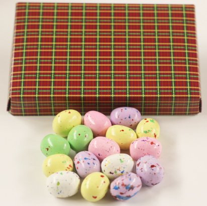 Scott's Cakes Speckled Chocolate Malted Eggs in a 1 Pound White Gourmet Box