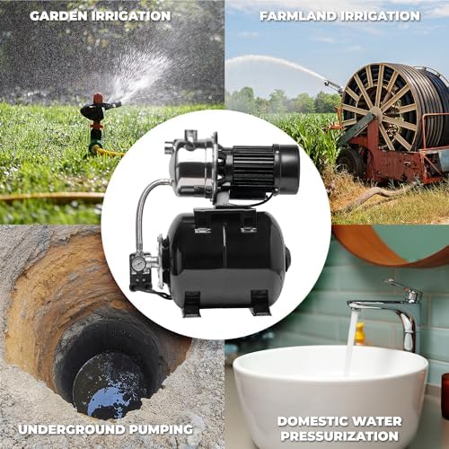 XtremepowerUS 1.6HP Water Transfer Pump w/Automatic Electronic Controller 1268GPH Shallow Well Pump Garden Booster Sprinkler Irrigation Lawn Farm