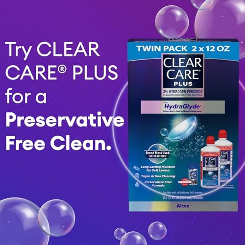 CLEAR CARE PLUS Cleaning & Disinfecting Contact Lens Solution 12 Oz, 2 Pack