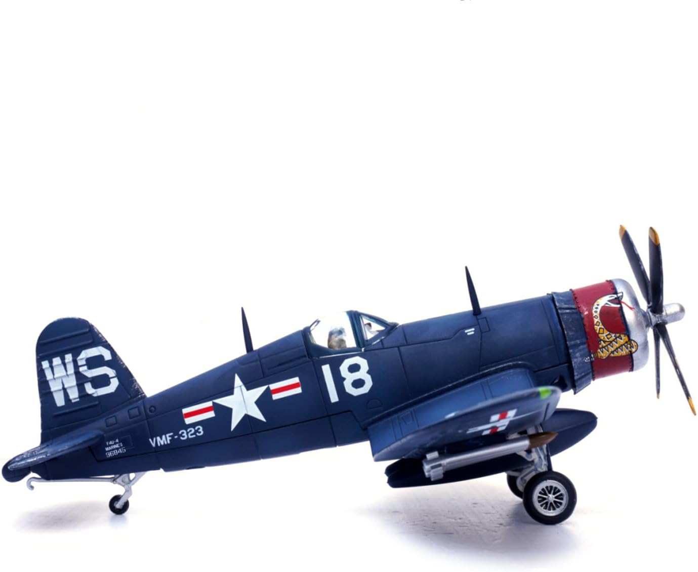 Alloy WWII USMC F4U Corsair Fighter VMF-323 Death Rattlers White 18 Model 1:72 Toy Simulation Science Exhibition Model