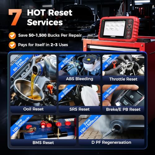 Launch OBD2 Scanner CRP123X V3.0 Elite,7 Resets Scan Tool,Lifetime Update