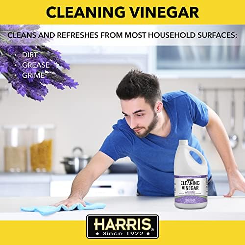 Harris Multi-Purpose Vinegar Household Surface Cleaner, Orange Scent, 128oz, Easy Pour Funnel Included
