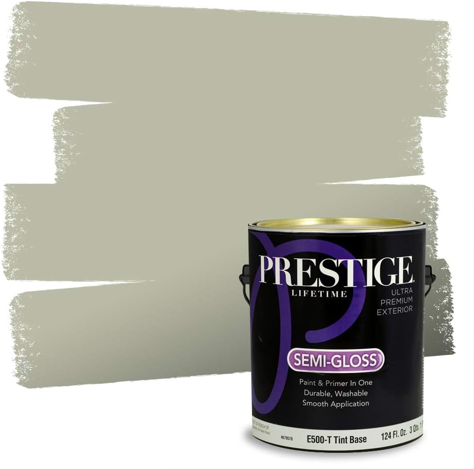 PRESTIGE Paints Exterior Paint and Primer In One, 1-Gallon, Flat, Comparable Match of Sherwin Williams* Coastal Plain*