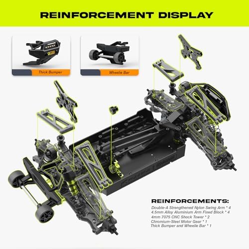 AMORIL 1/10 RTR Brushless Fast RC Cars for Adults, Max 50mph Hobby Electric Off-Road Monster Truck