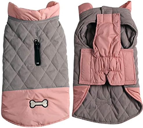 Vecomfy Reversible Dog Coat for Small Dogs with 2 Leash Openings