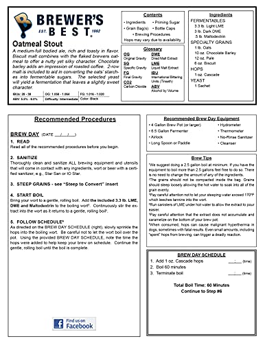 Oatmeal Stout Beer Ingredient Kit
