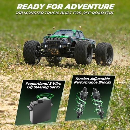 HAIBOXING 18859 1:18 Scale All Terrain RC Car, Hobby 4WD Remote Control Car | 2.4GHz Electric RC Vehicle 36 KPH High Speed 4X4 Waterproof Off-Road RC Truck with Two Rechargeable Batteries for RC Driving