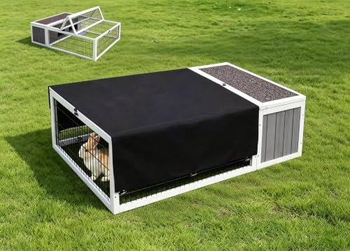 Wooden Rabbit Cage Outdoor Indoor, Bunny Cage Guinea Pig Cages Enclosure