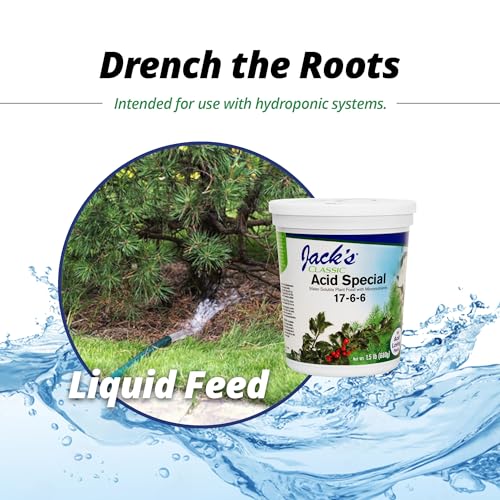 Jack's Classic 17-6-6 Acid Special Water-Soluble Fertilizer, 1.5lb | Powdered, Targeted Micronutrient Package, for Vegetative Growth and Blooms in Acid-Loving Plants, Liquid Root Drench