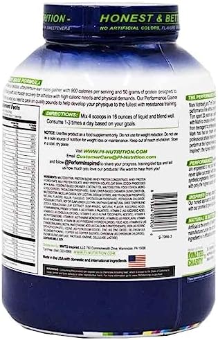 Performance Inspired Nutrition Smart Mass Gainer – 50G Protein, 900 Calories, Creatine, L-Glutamine & Digestive Enzymes – Muscle Recovery & Growth – Chocolate Milkshake – 6 lb | 50G Protein - 900 Calories - Creatine, L-Glutamine & Digestive Enzymes