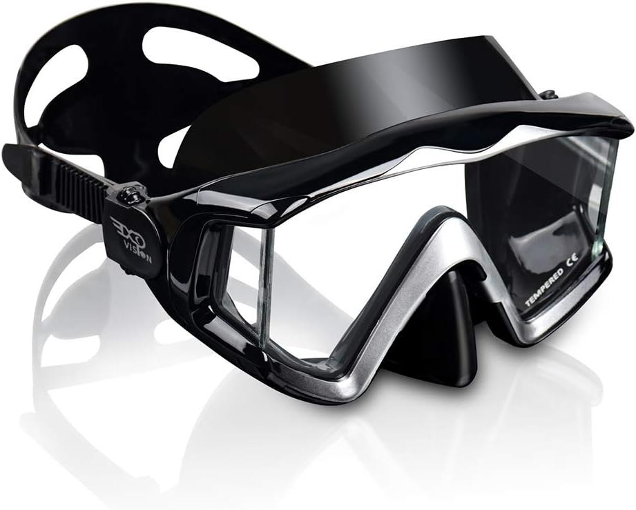 Adult Pano 3 Scuba Diving Mask, Tempered Glass Snorkel Mask Anti-Fog Swim Mask No Leakage Swim Goggles with Nose Cover Snorkeling Gear for Snorkeling