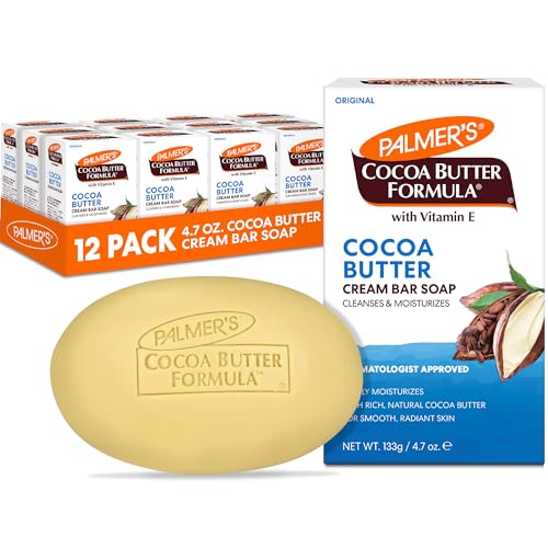 Palmer's Cocoa Butter Cream Soap, Daily Skin Therapy Formula (Pack of 12) | Deeply Moisturizing & Cleansing with Vitamin E, Intensely Rich , Natural Cocoa Butter for Smooth, Radiant Skin