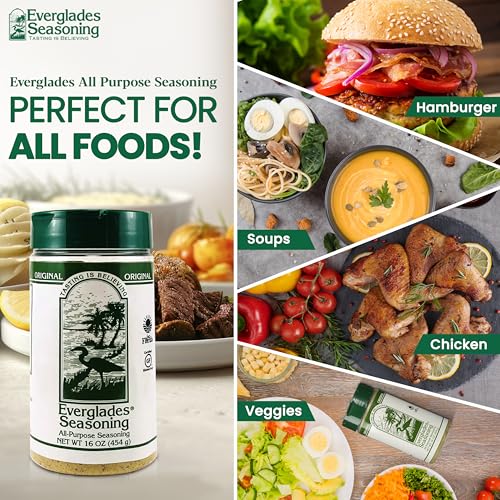Everglades All Purpose Seasoning Blend - Southern Herbs & Spices - 16 oz | Gluten Free, No Pesticides, Granule Form, Made In Florida, For Meat Seafood Veggies