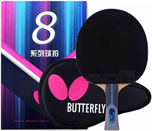 Butterfly 802 FL Shakehand Table Tennis Racket | China Series | Powerful Arylate/Carbon Blade and Rubber Combination with Racket Case | Recommended