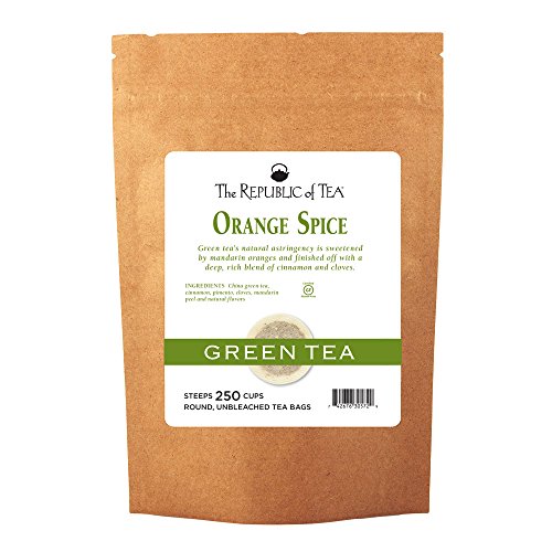 The Republic of Tea Daily Green Orange Spice Green Tea, Low Caffeine, 50 Ct | A gentle cup for everyday sipping. Fresh and lightly vegetal with notes of warming spice. Gluten Free and Carb Free.
