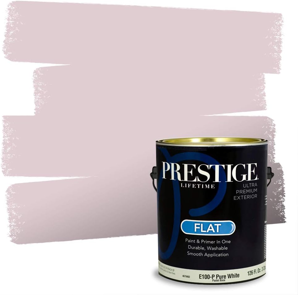 PRESTIGE E500-P-SW6303 Exterior Paint and Primer in One, 1-Gallon, Semi-Gloss, Comparable Match of Sherwin Williams Rose Colored, 1 Gallon, SW17-Rose