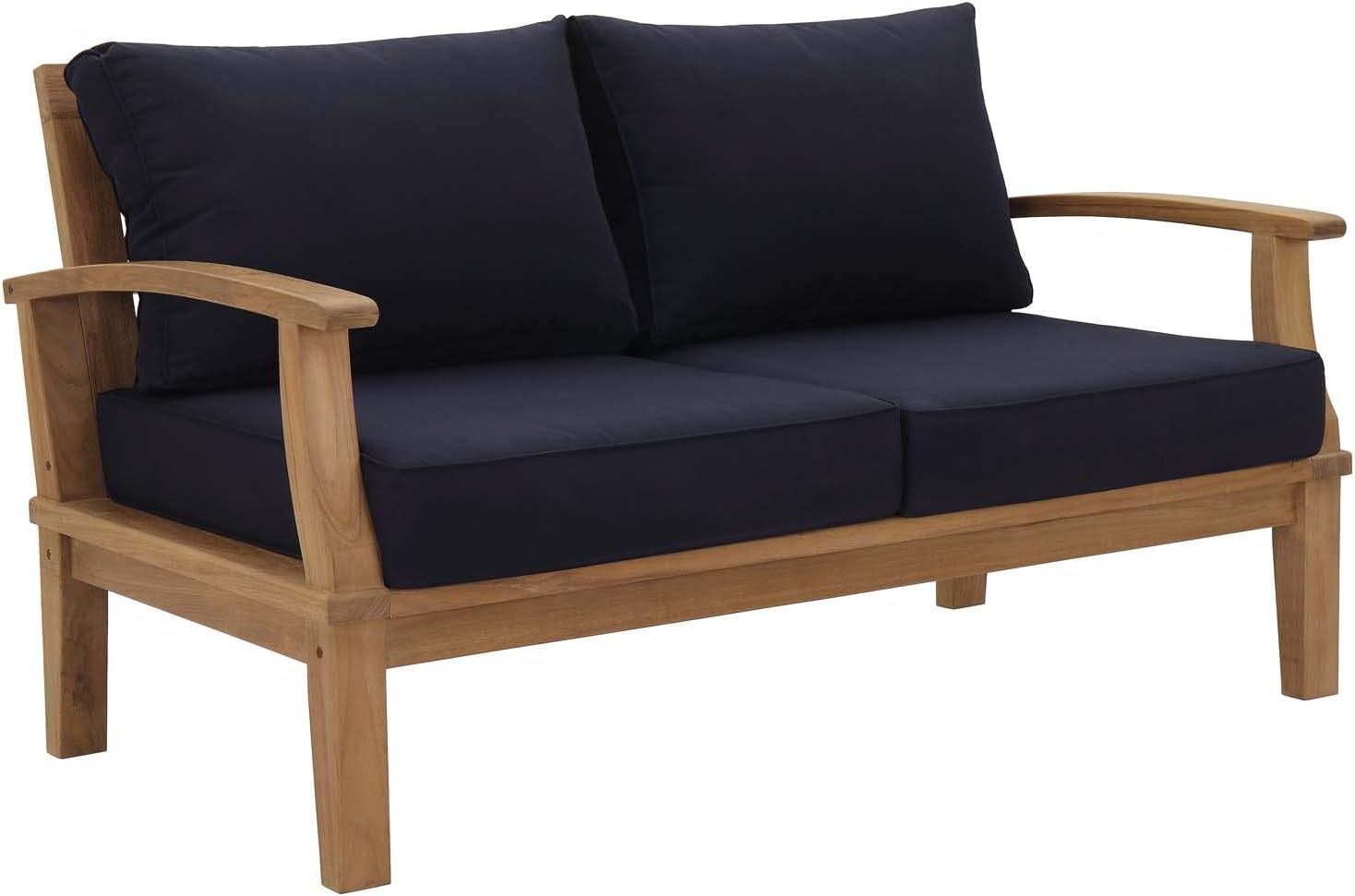 ModwayEEI-1144-NAT-WHI-SETMarina Premium Grade A Teak Wood Outdoor Patio Loveseat Natural White