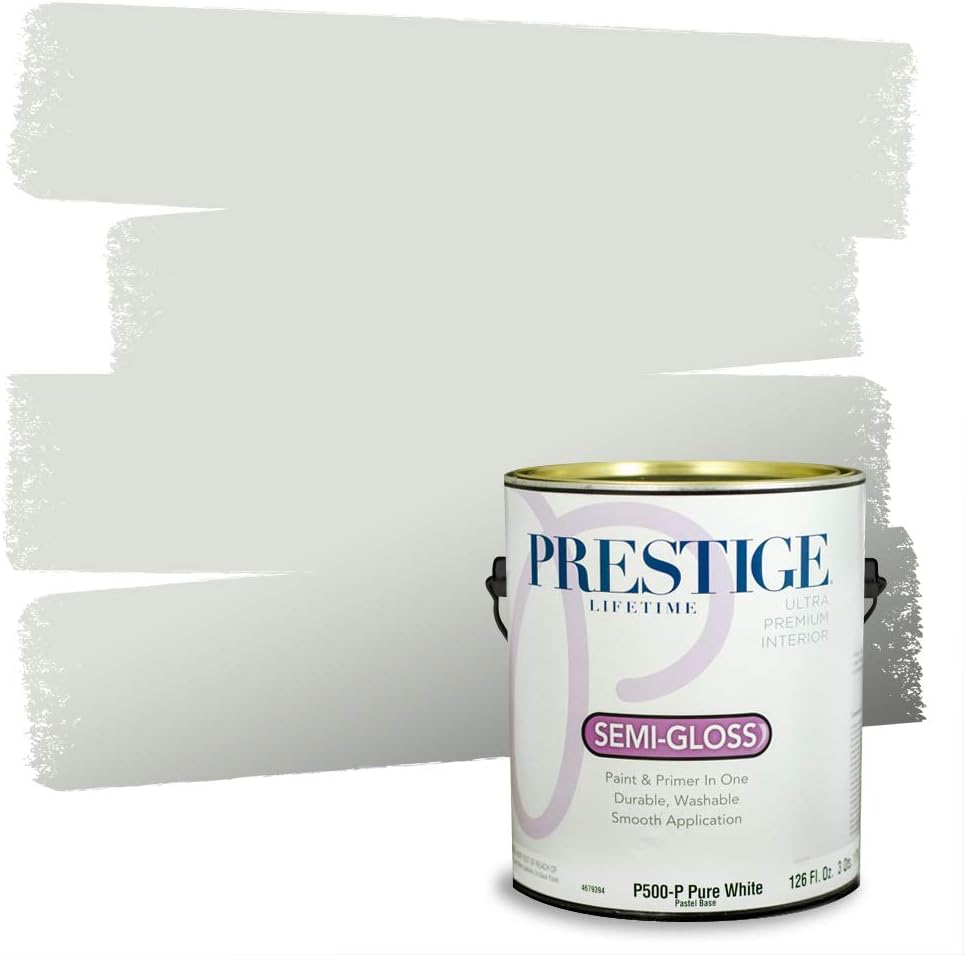 PRESTIGE Paints Exterior Paint and Primer In One, 1-Gallon, Flat, Comparable Match of Sherwin Williams* Coastal Plain*