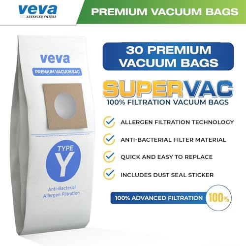 30 Pack Type Y Vacuum Bags for Hoover WindTunnel Upright Vacuum Cleaners, Style Y, Z, Premium Vacuum Bags Model 4010100Y