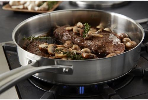 Calphalon Classic Stainless Steel Cookware Saute Pan, 3 Quart, Silver,2095189