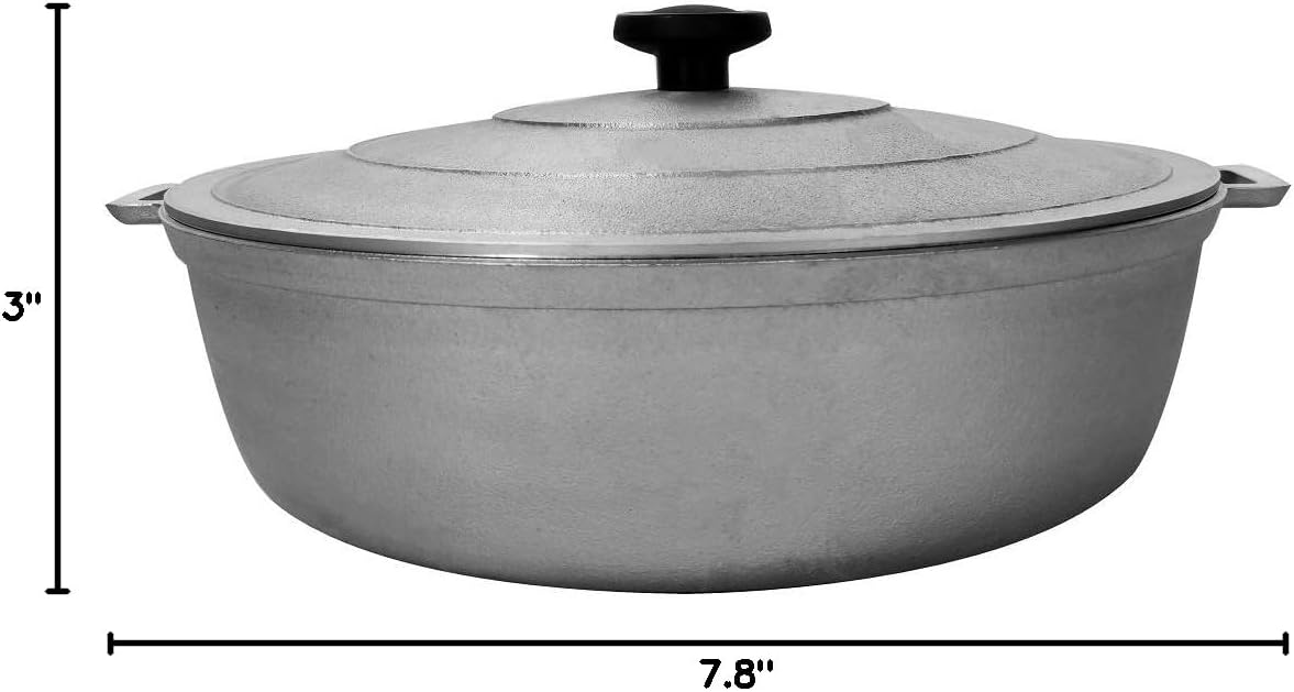 Uniware 9900 Super Quality Aluminum Caldero,Dutch Oven, 51 QT,Silver (55cm (21.7-Inch))