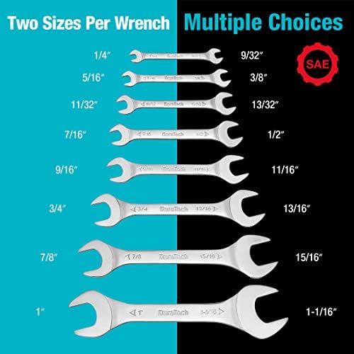 DURATECH Super-Thin Open End Wrench Set, 8-Piece, Metric
