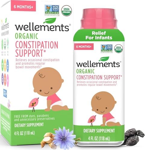 Wellements Organic Constipation Relief for Infants Babies & Toddler 4 Fl Oz