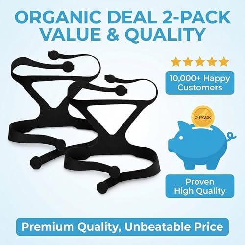 Universal CPAP Headgear Strap – Replacement for Philips Respironics Headgear & ResMed CPAP Supplies – CPAP Mask & Head Strap (Mask, Clips NOT Included)
